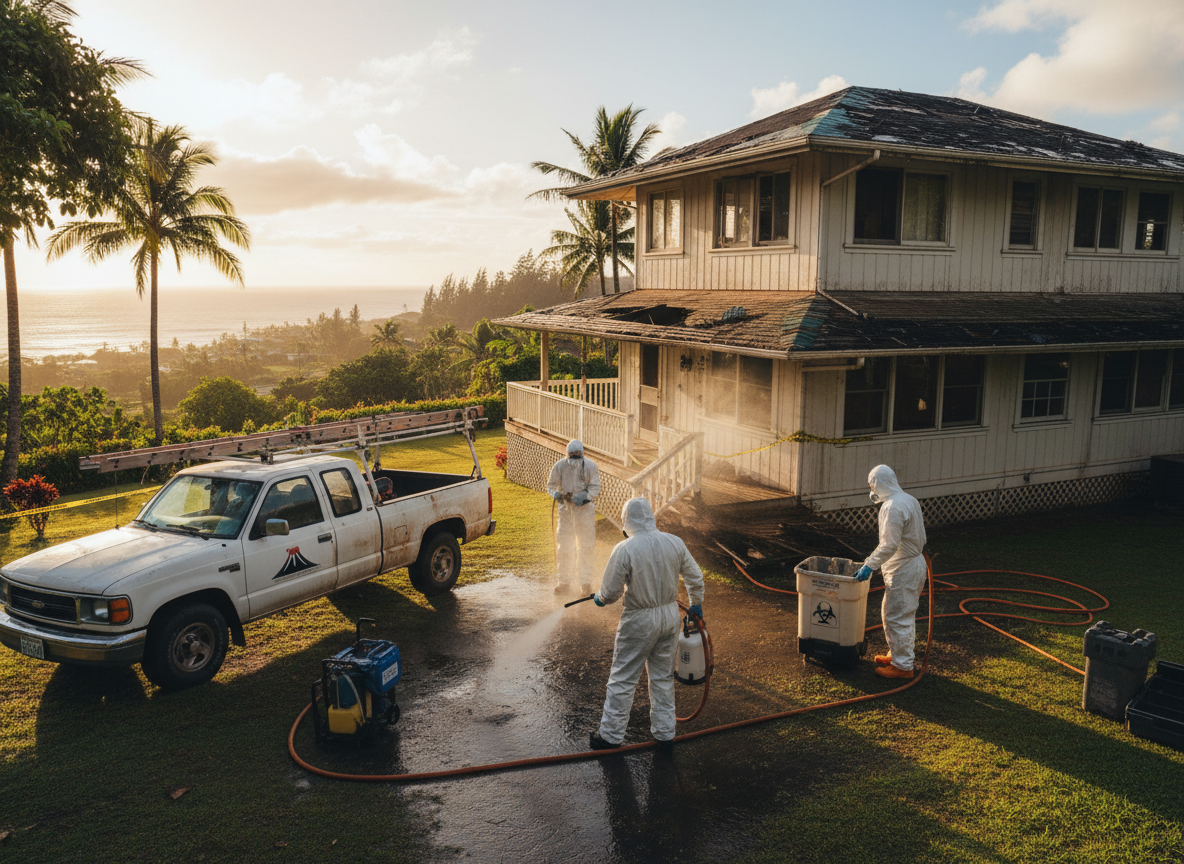 Biohazard Cleanup work by Hawaii Bio Cleanup Pros in Hilo, Hawaii